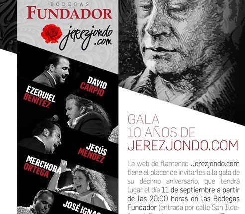 Imagen del cartel de los premios Juan de la Plata, siendo uno de los premiados el Círculo Flamenco de Madrid, organizado por Bodegas Fundador y jerezjondo.com